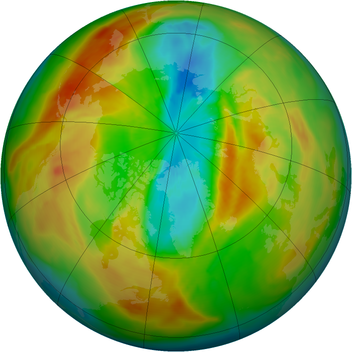 Arctic ozone map for 22 March 2011